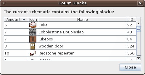 Block counter of Schematic2Blueprint